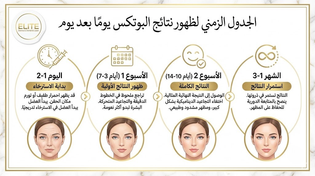 الجدول الزمني لظهور نتائج البوتكس يومًا بعد يوم