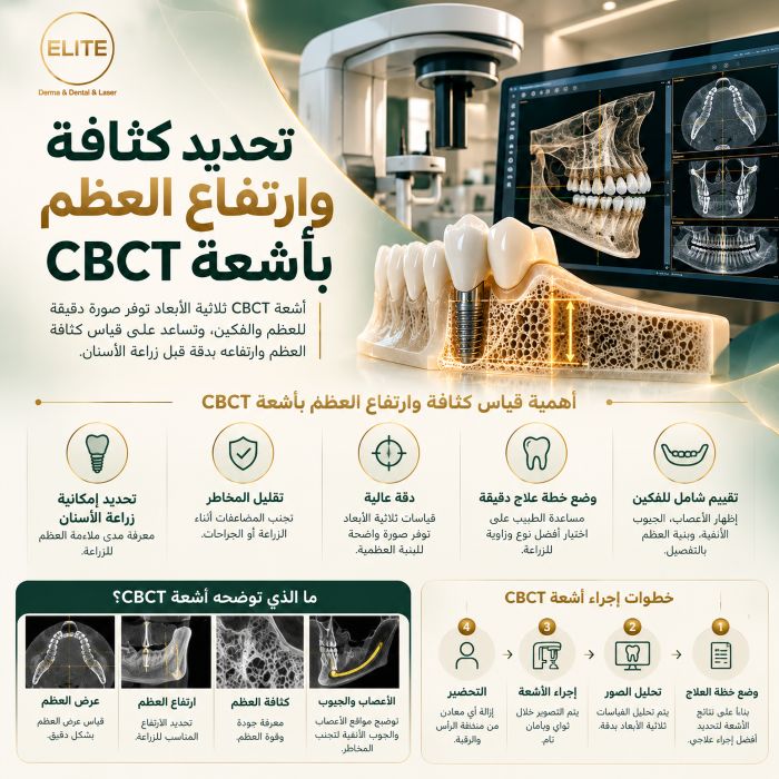 اهمية تحديد كثافة وارتفاع العظم بأشعة CBCT