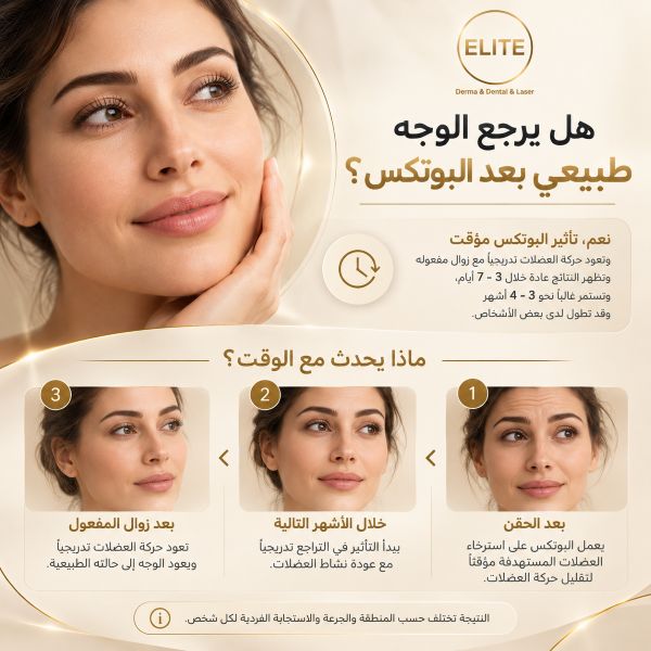 هل يرجع الوجه طبيعي بعد البوتكس؟
